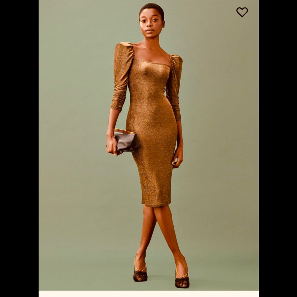 Reformation Bronze Sparkle Dress
